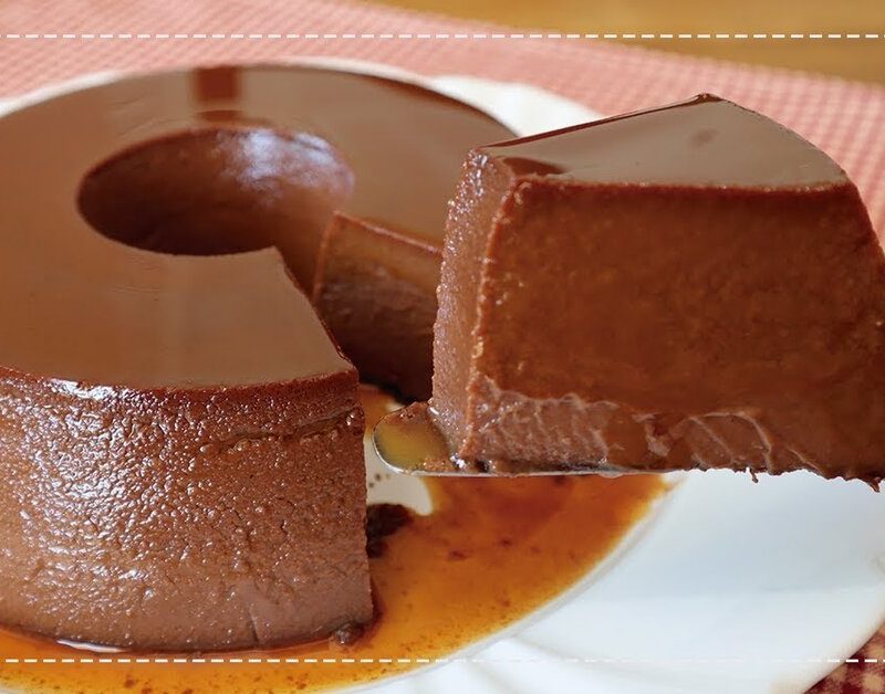 Pudim de Chocolate Não vai ao forno fácil e rápido Receitas Fáceis